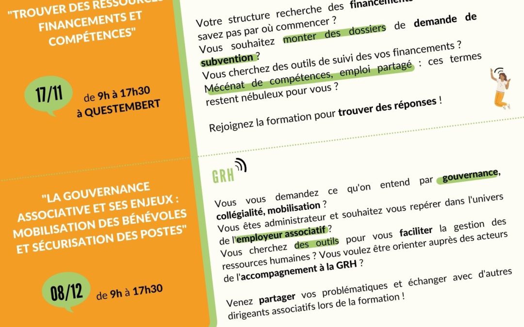 Deux formations pour préparer 2022