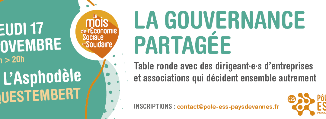 La gouvernance partagée : table ronde le 17 novembre à Questembert